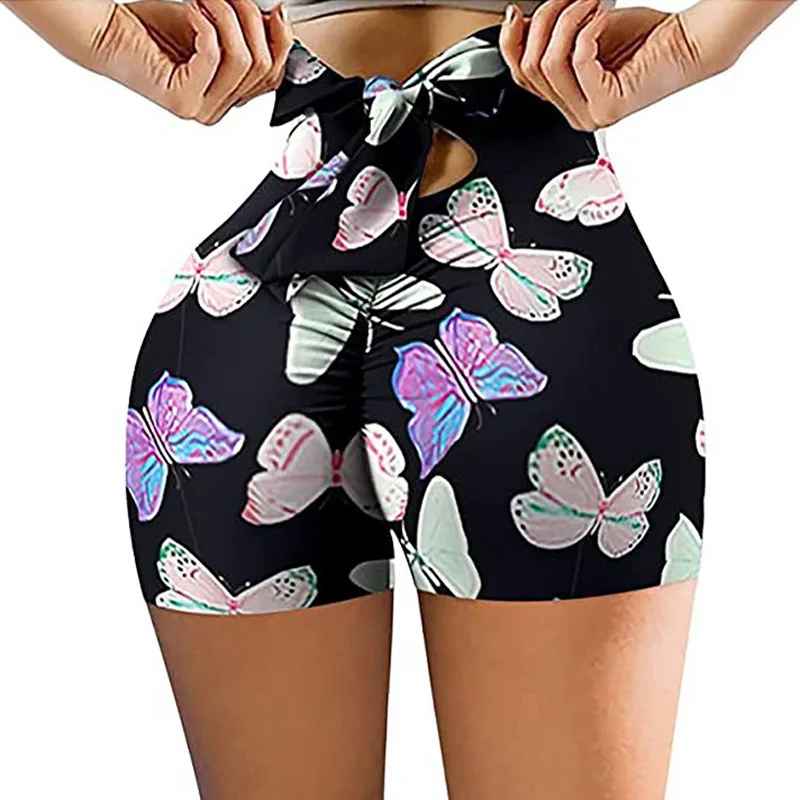 Short Legging Femme à Motifs – Ceinture avec Nœud Décoratif – Image 9