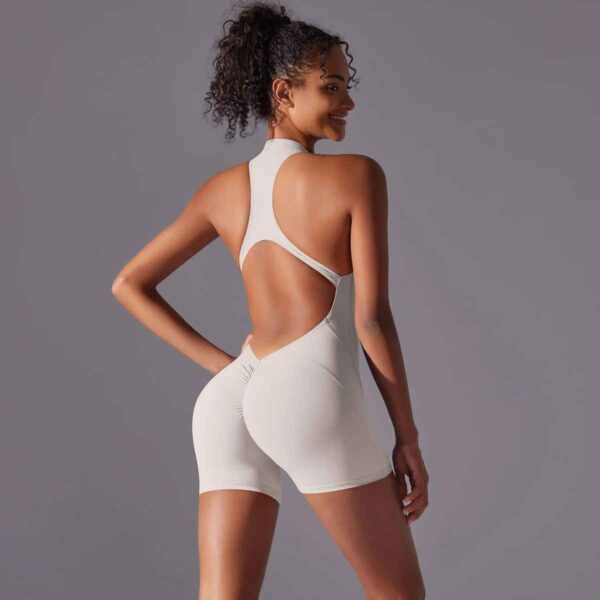 Combinaison de Sport Femme – Dos Nu & Coupe Courte Gainante – Image 9