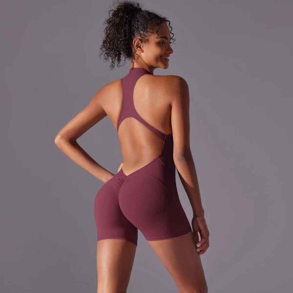 Combinaison de Sport Femme – Dos Nu & Coupe Courte Gainante – Image 7